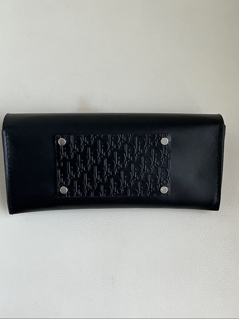 Dior Black Embossed Leather Eyewear Case - Picture 3 of 6